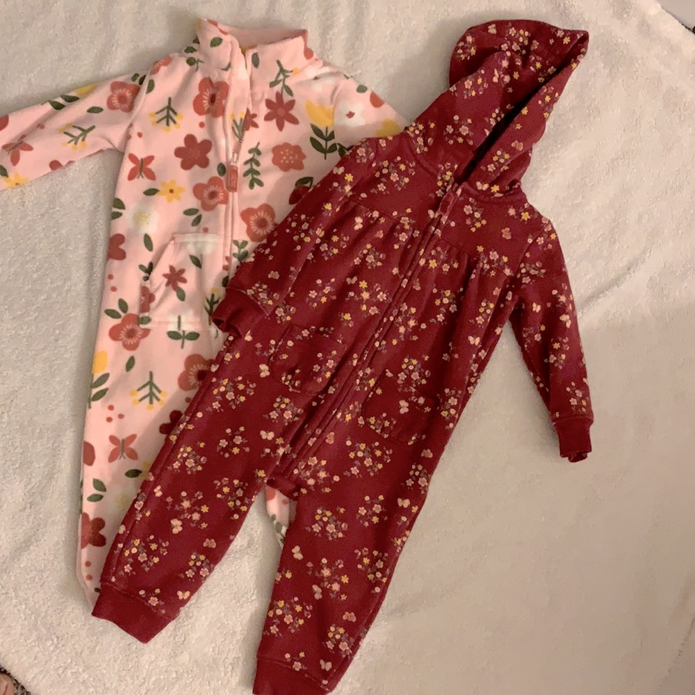 Carter’s baby girl 12months fleece and sweatsuit jumpsuits